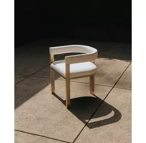 Jude Cerused Oak and White Performance Fabric Accent Chair