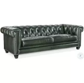 Beaufort Black Tufted Leather Living Room Set