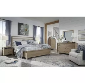 Meadowrise Sandstone Beige 2 Drawer Nightstand with USB Charging