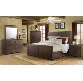Dex Walnut King Storage Panel Bed