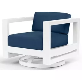 Newport Spectrum Indigo Upholstered Outdoor Swivel Club Chair