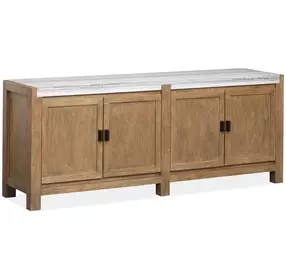 Foxrun Hollow Sierra Brown and White 70" Marble Top TV Stand
