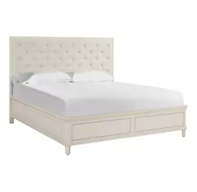 Birchaven Beige and Willow Queen Upholstered Storage Panel Bed