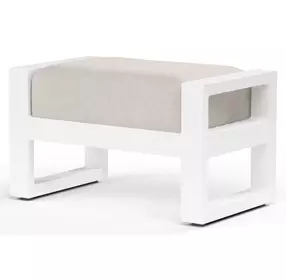 Newport Canvas Natural Upholstered Outdoor Rectangular Ottoman