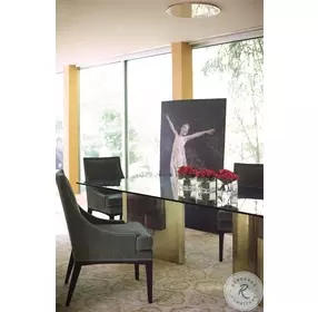 Abbott Patinated Brass Dining Table