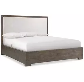 Outline Cassel and White Performance Fabric Queen Upholstered Panel Bed