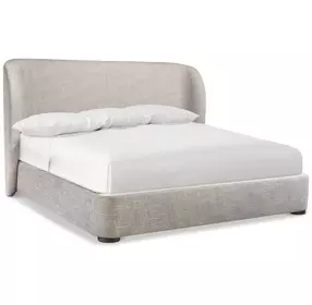 Geneve Beige and Robor Performance Fabric King Upholstered Shelter Bed