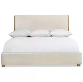 Brasea Beige and Lume Performance Fabric Upholstered Panel Bedroom Set