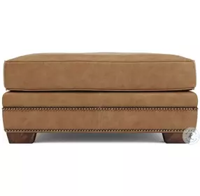 Grandview Tan Leather Ottoman