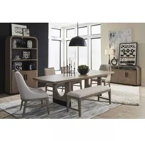Tristan Swiss Coffee Upholstered Dining Bench