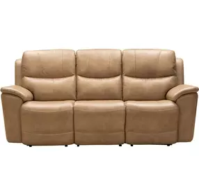 Kaden Elliott Taupe Leather Power Reclining Living Room Set with Power Lumbar and USB Charging