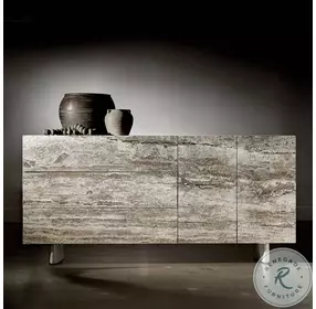 Sereno Lutra Buffet With Silver Travertine Fronts