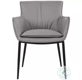 Kani Gray Leather Dining Arm Chair