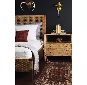 Cynthia Brown Rectangular 2 Drawer Glass Top Side Table