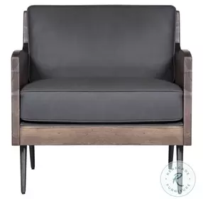 Karma Slate Genuine Leather Accent Chair