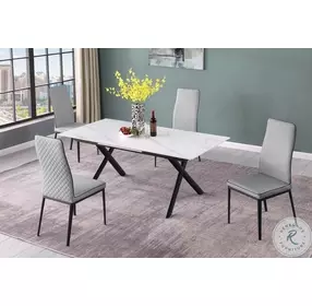 Karol Light Gray Tall Back Side Chair Set of 2