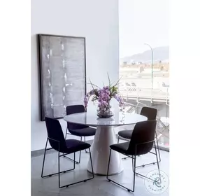 Otago High Gloss White 47" Round Dining Table
