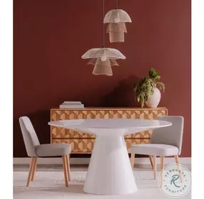 Otago High Gloss White 54" Dining Table