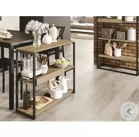 Noa Oak And Black Painted Metal 31" Console Table