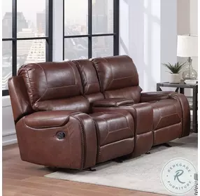 Keily Brown Manual Glider Reclining 75" Loveseat