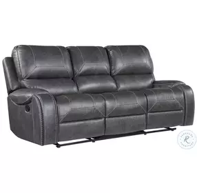 Keily Dove Gray Manual Reclining Living Room Set with Dropdown Table