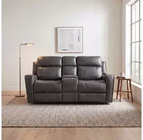 Kellen Dark Gray Double 73" Power Reclining Loveseat with Center Console