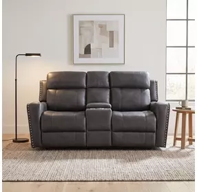 Kellen Dark Gray Double 72" Reclining Loveseat with Center Console