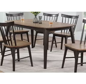 Kensington Black and Natural Rectangular Leg Dining Room Set