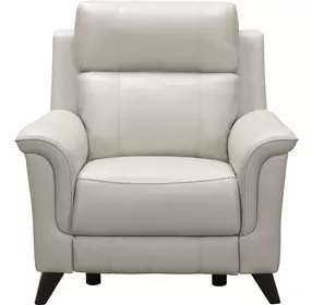 Kester Laurel Cream Leather Power Recliner with Power Headrest and USB Charging