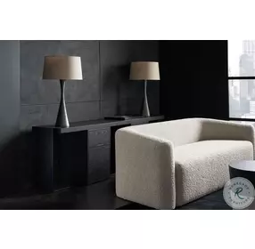 Gabby Basalt And Matte Black Metal 6 Drawer Console Table