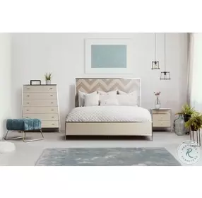 Silverlake Village Washed Oak King Panel Bed