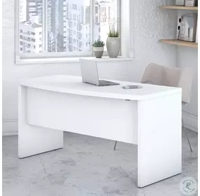 Echo Pure White 60" Bow Front Desk