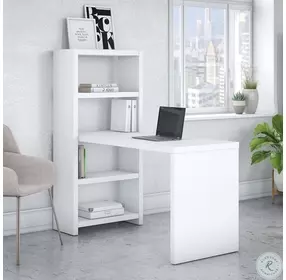 Echo Pure White 56" Bookcase Desk