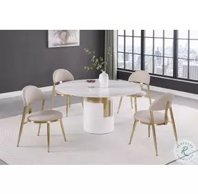 Kiana Matte White Dining Table