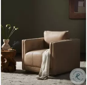 Kiera Palermo Nude Leather Swivel Chair
