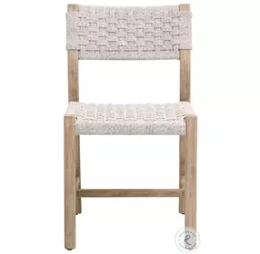 Kitts White Speckle Twist Rope Outdoor Dining Chair Set of 2