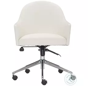 Halsey Beige And Silver Office Chair