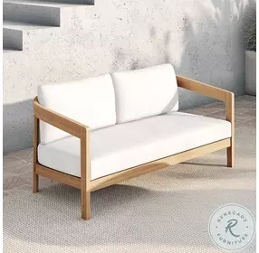 Wesley White Performance Fabric Outdoor Patio 59" Loveseat