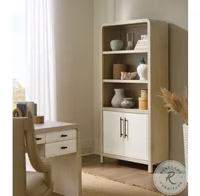 Brixton Pebble And Ivory Bookcase