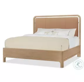 Banyon Bay Toast Top Grain Leather California King Panel Bed