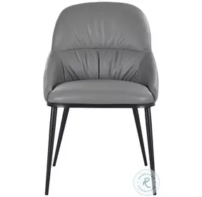 Kora Charcoal Gray Leather Dining Side Chair
