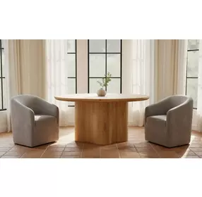 Sandy Beige Performance Fabric Upholstered Dining Chair