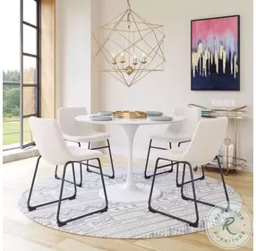 Smart Ivory and Black Dining Chair Set of 2