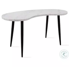 Kinsley White Marble And Ebony Home Office Set