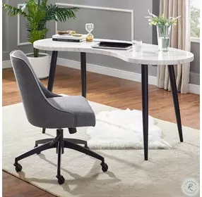 Kinsley Gray Swivel Upholstered Desk Chair