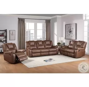 Katrine Chestnut Brown Manual Reclining Sofa