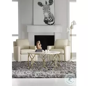 Corrina White Onyx And Gold Leaf Cocktail Table