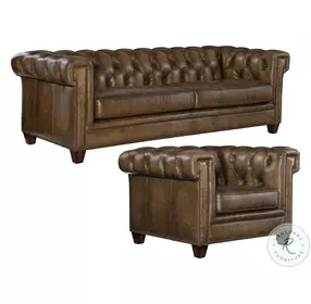 Hastings Tianran Nature Leather Tufted Stationary Sofa