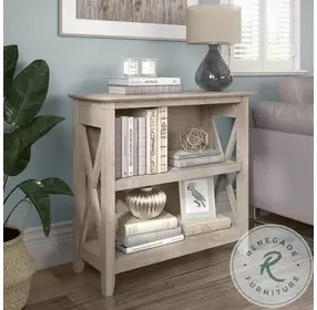 Key West Washed Gray Small 2 Shelf Bookcase