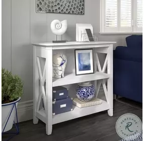 Key West Pure White Oak Small 2 Shelf Bookcase